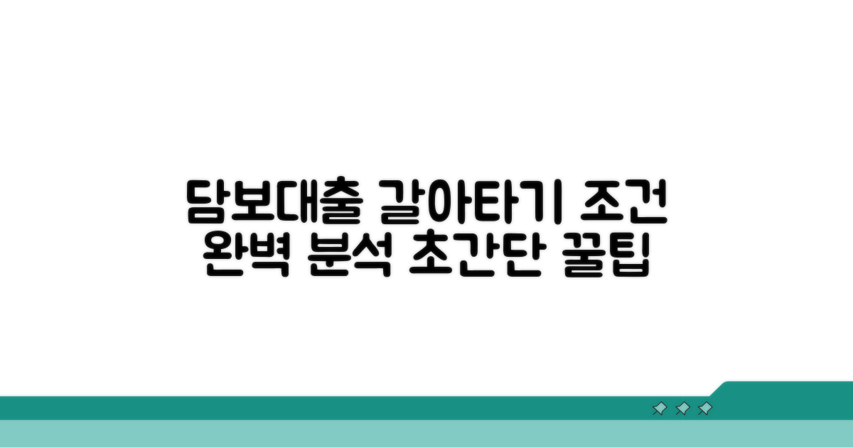 담보대출 갈아타기 조건 완전정리