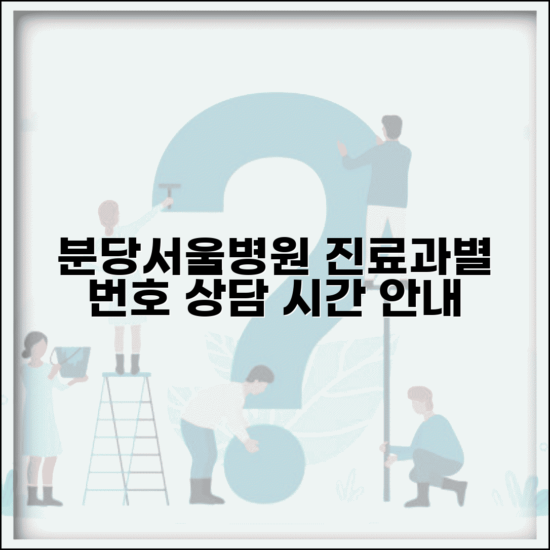 분당서울대병원 전화번호 진료과별 상담 시간 안내