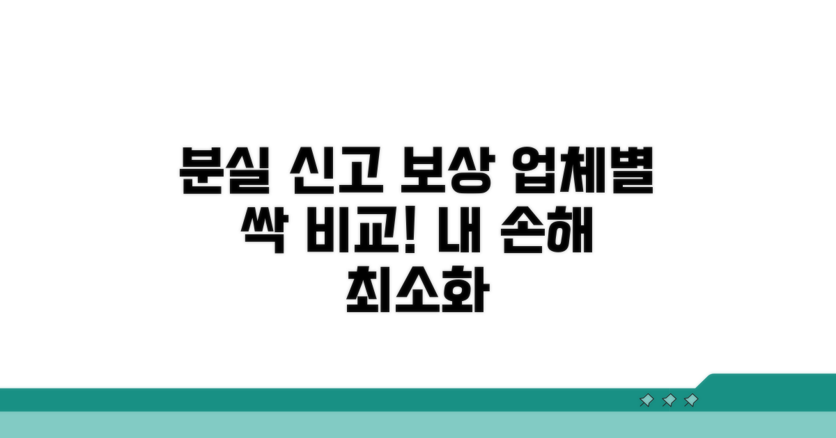 업체별 분실 신고 및 보상 비교