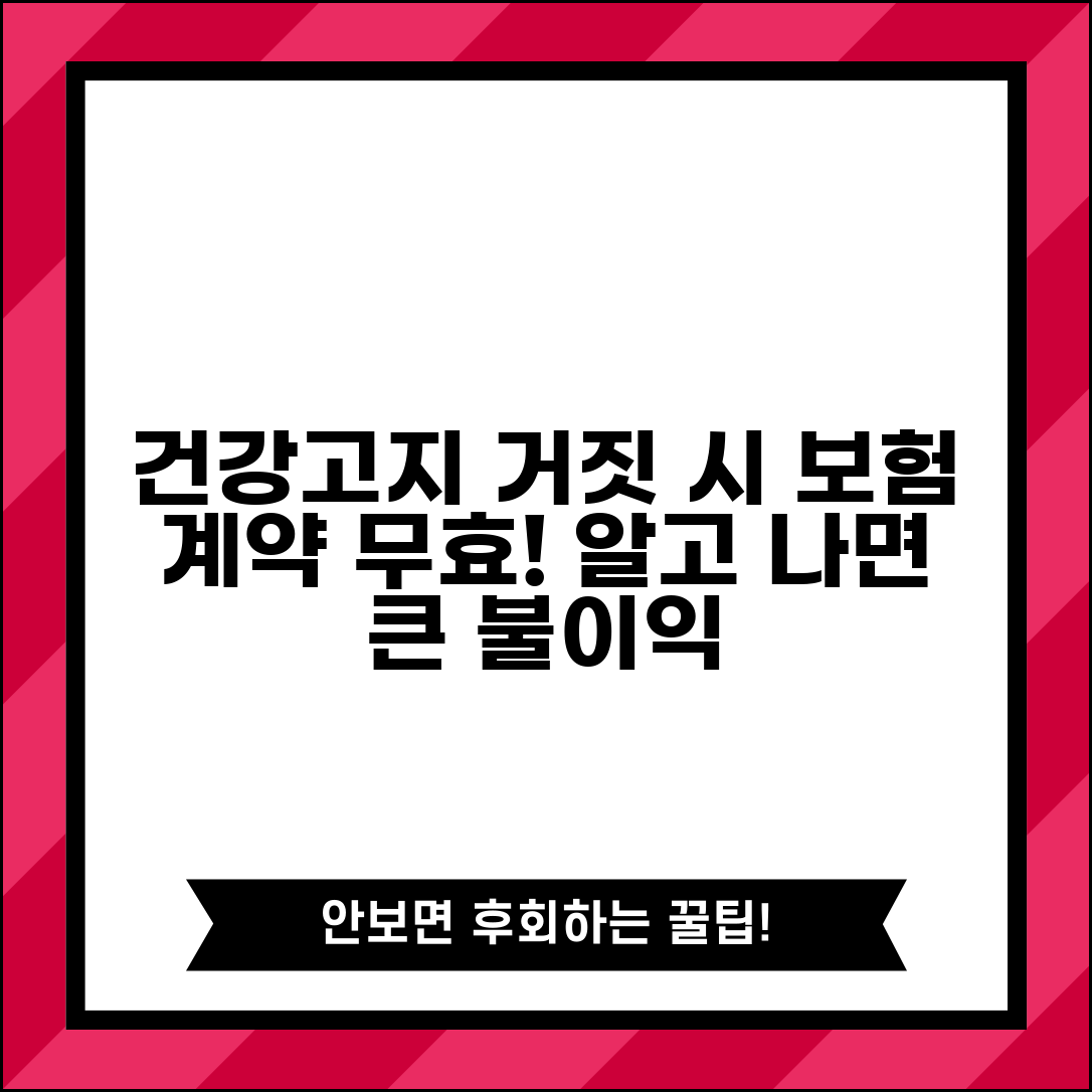 보험 가입 시 건강고지 거짓 시 계약 무효와 불이익