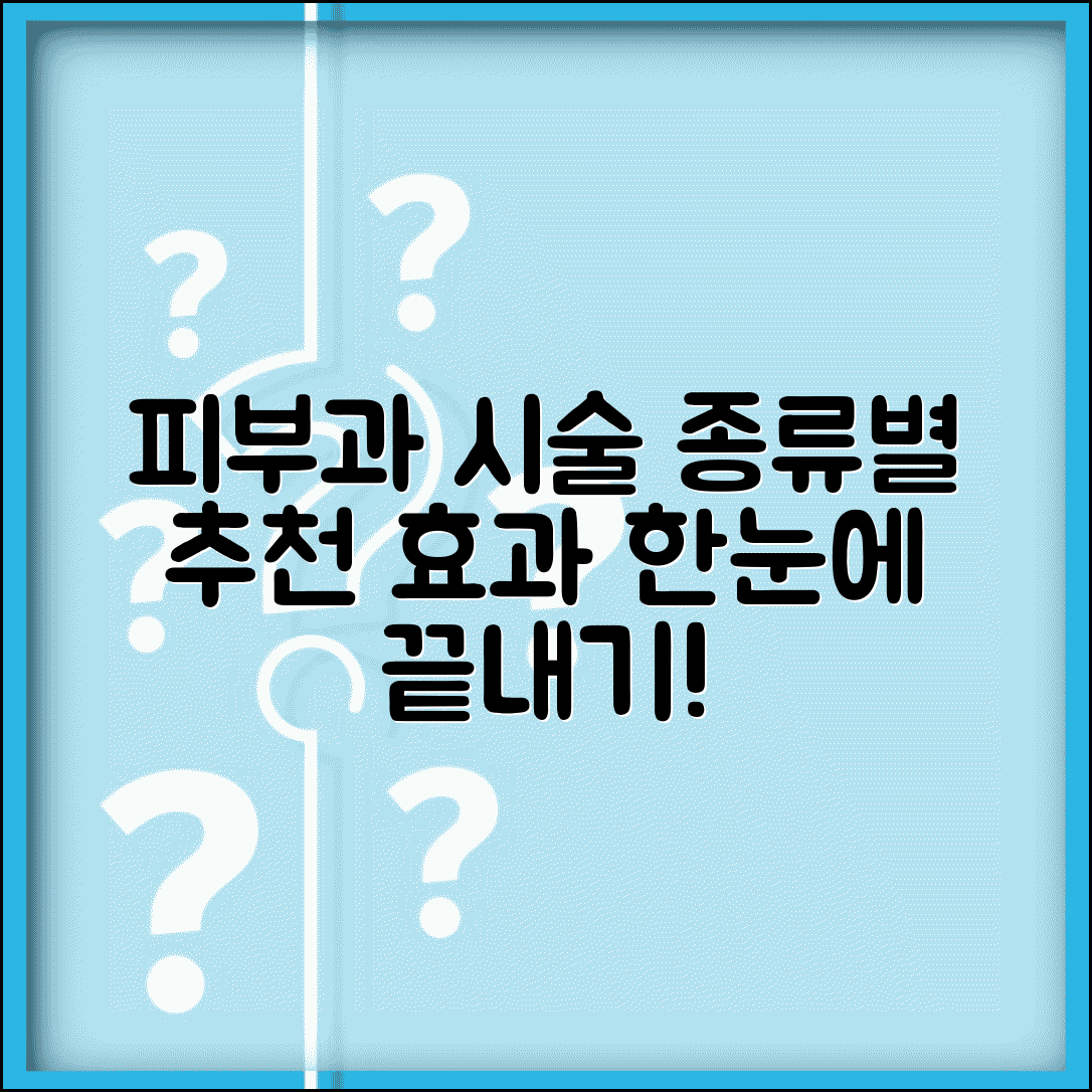 피부과 시술 종류별 추천과 효과 총정리