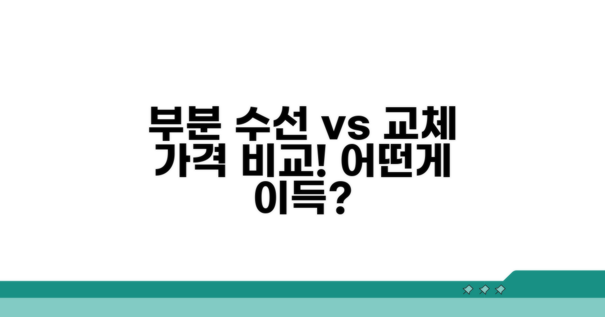 부분 수선 vs 교체 가격 비교