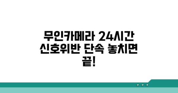 무인카메라 신호위반 24시간 운영