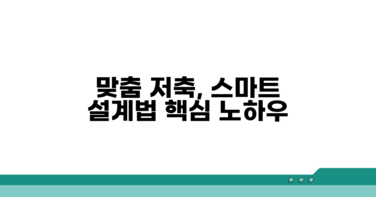 맞춤형 저축 프로그램, 똑똑하게 설계하기
