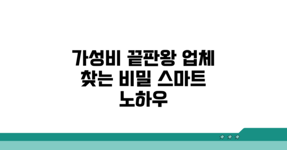 가성비 업체 찾는 스마트 노하우