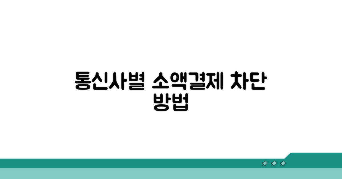 통신사별 소액결제 차단 방법