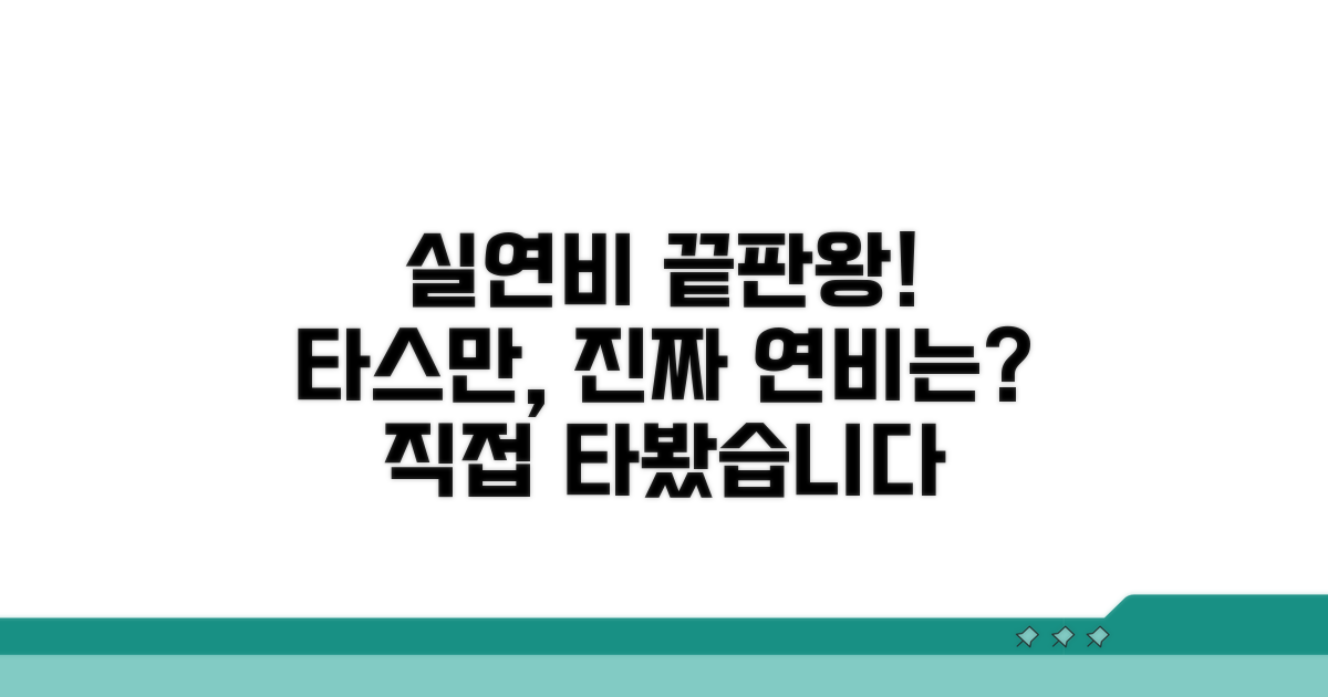 타스만 실연비, 실제 주행은?