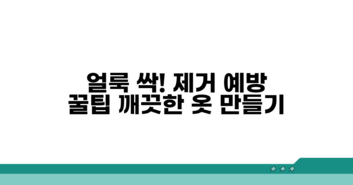 얼룩 제거 꿀팁과 예방 요령