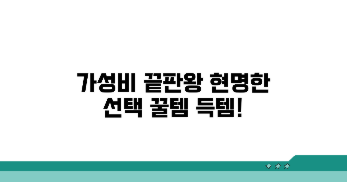 현명한 교체, 가성비 제품 고르기