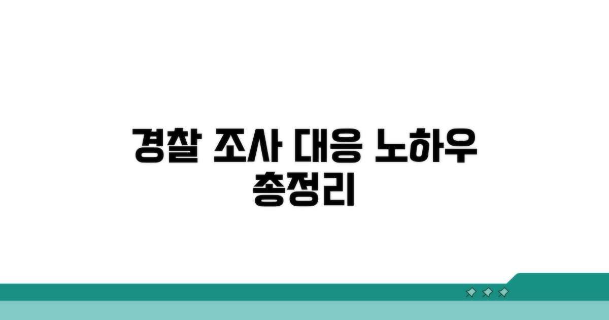 경찰 조사 대응 방법 총정리