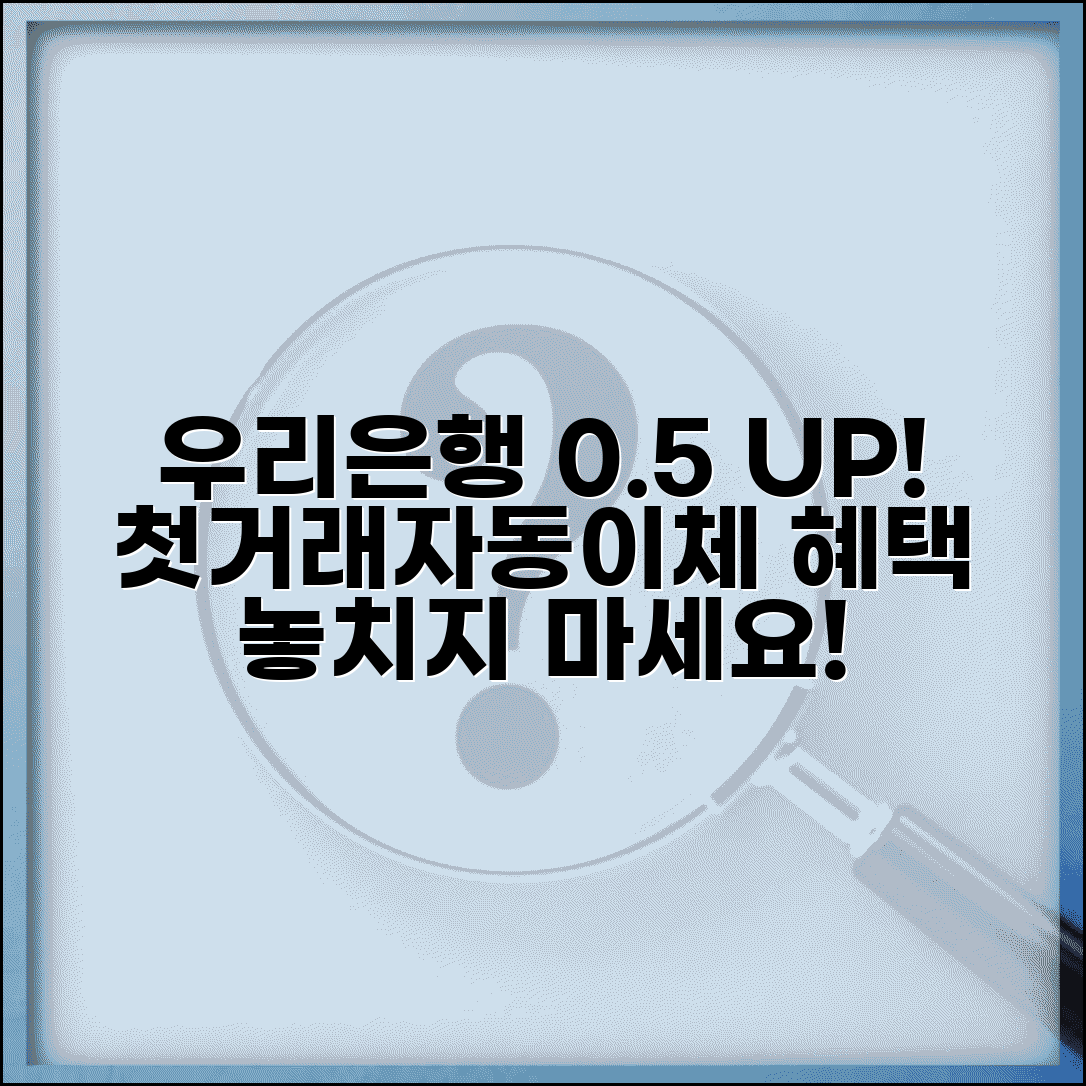 우리은행 정기예금 우대 0.5% 조건 | 우리은행 예금 우대 첫거래 0.2% 자동이체 0.1%