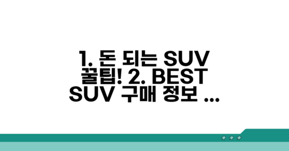 알아두면 돈 되는 SUV 구매 정보