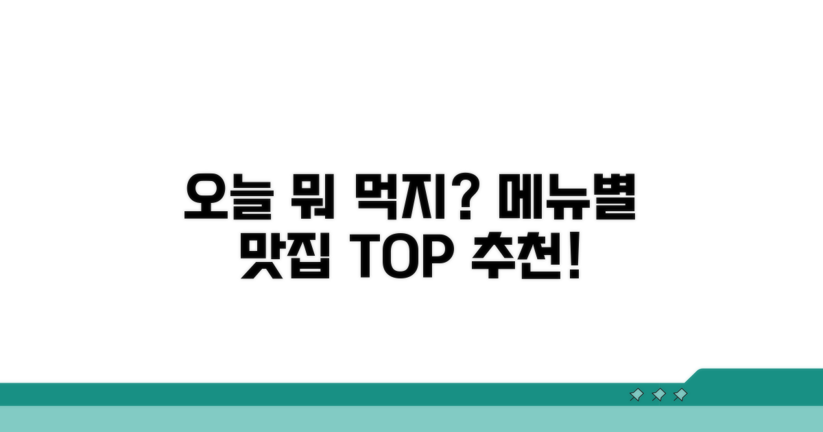 메뉴별 추천 식당 분석