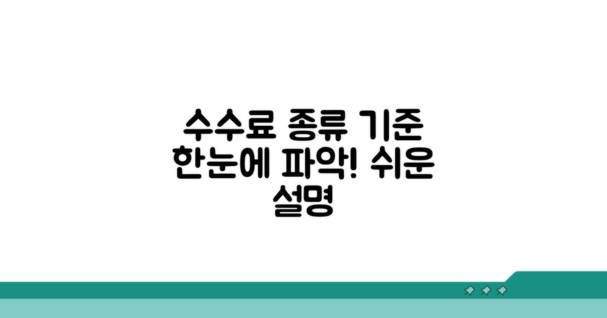 서비스별 수수료 종류와 부과 기준
