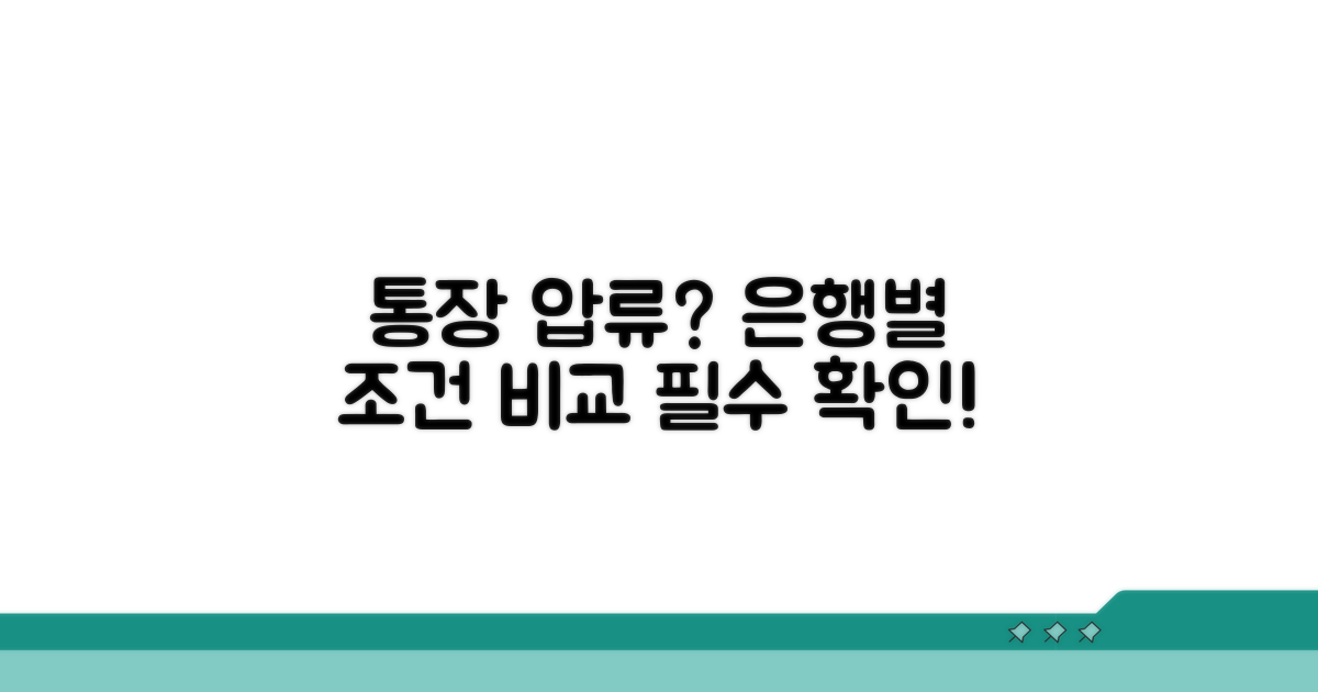 통장 압류 시 은행별 조건 확인