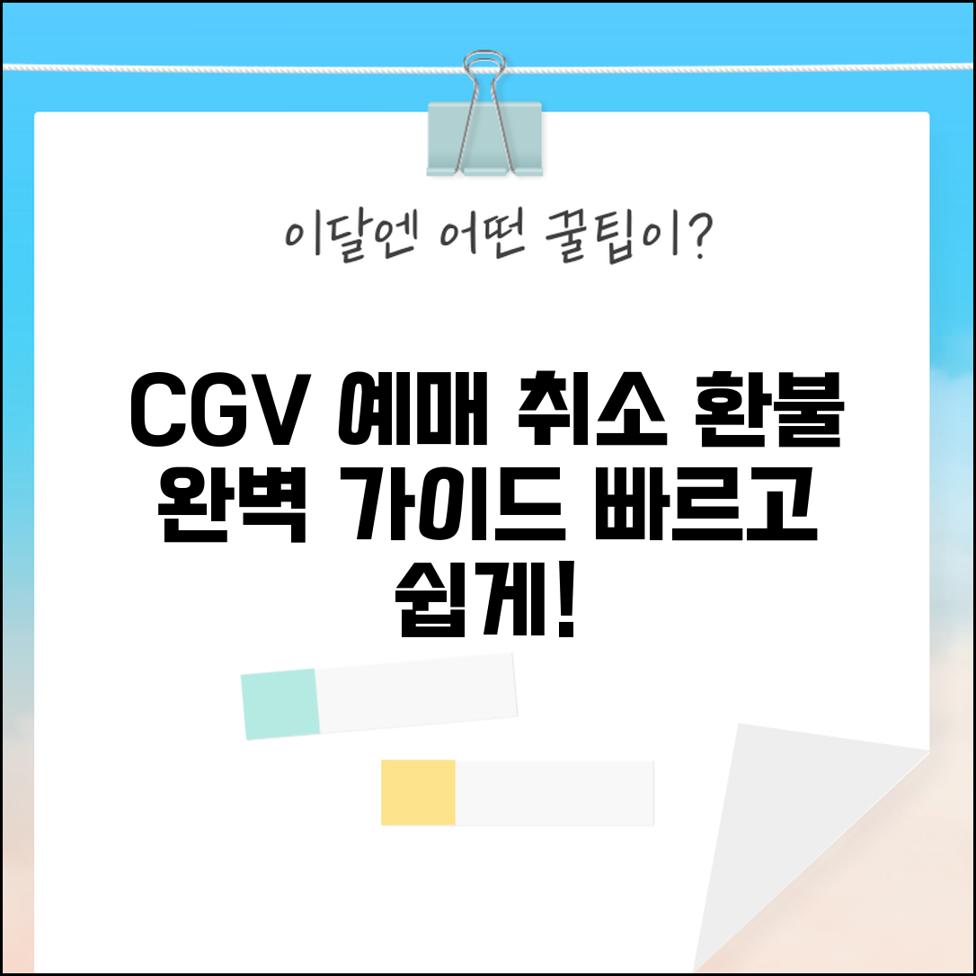 CGV 예매 취소하는 법 | CGV 영화 예매 취소 환불 완벽가이드