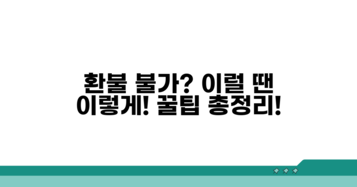 환불 불가 시 대처 팁 모음