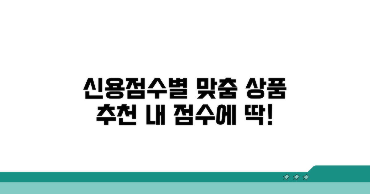 신용점수별 맞춤 추천 상품