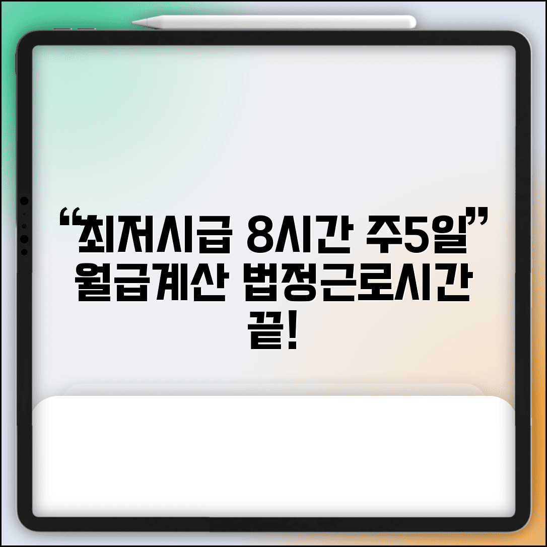 주5일 8시간 최저임금 총 근무시간 | 월급 계산과 법정 근로시간