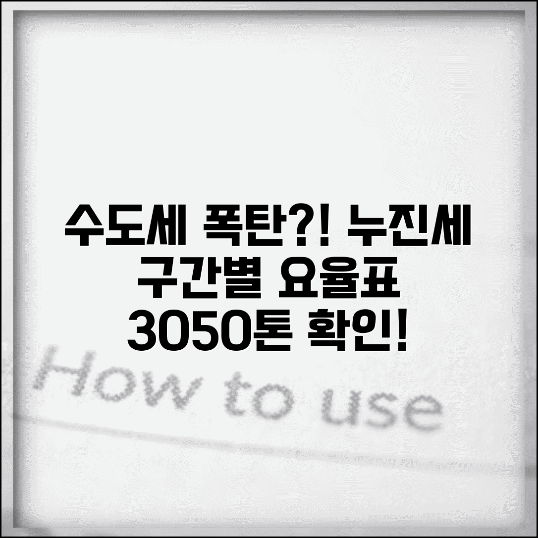 수도요금 누진세 구간별 요율표 | 수도 요금 30톤 50톤 누진 구간