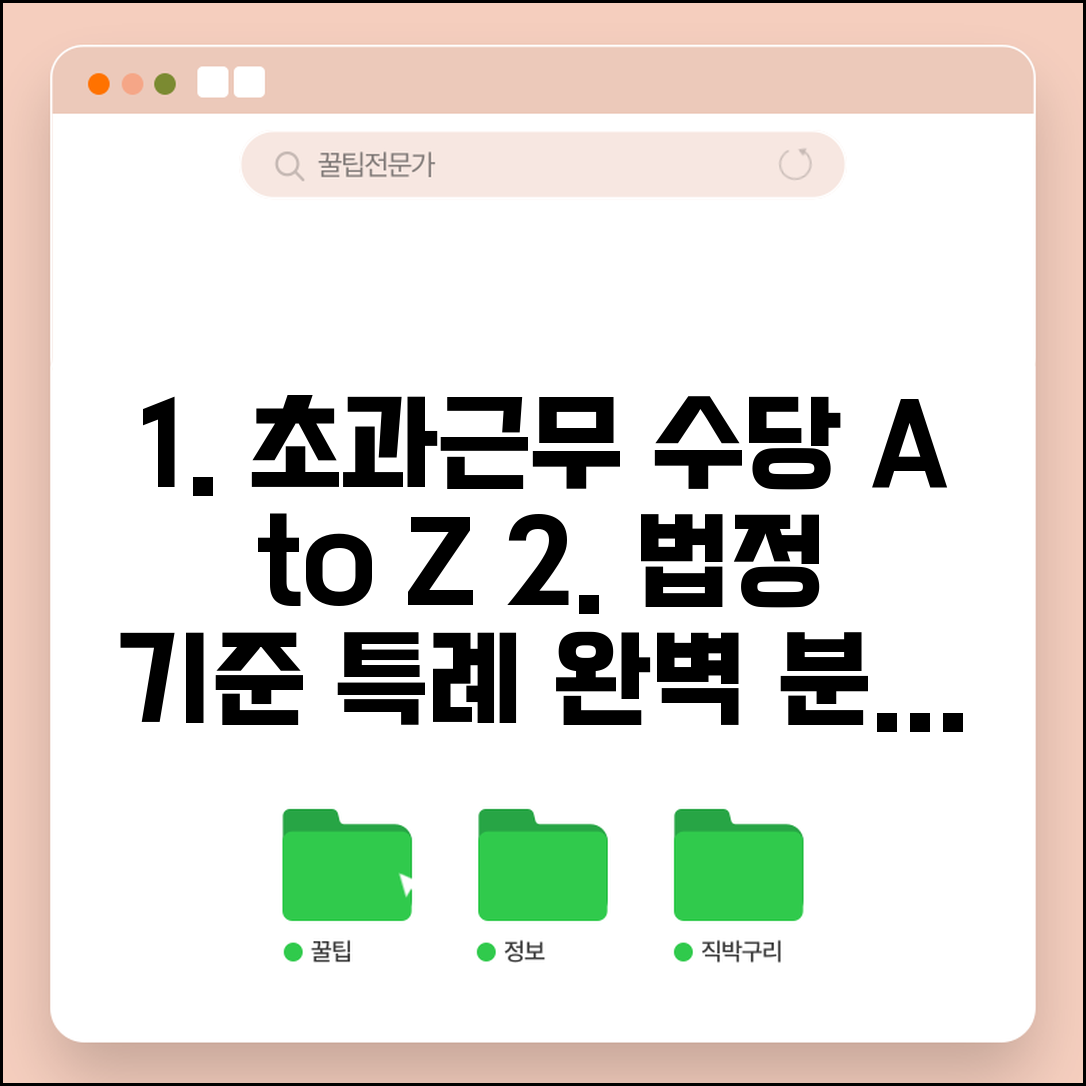 연장근무수당 지급 기준 총정리 | 법정 기준과 특례 | 직종별 차이점 분석