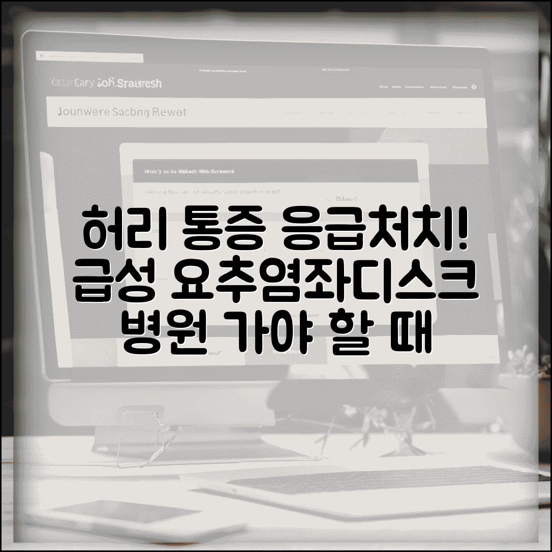 허리가 갑자기 아플때 응급조치 | 급성 요추 염좌 디스크 초기 대응과 병원 방문 기준