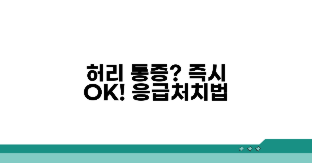 허리 통증 응급처치 방법