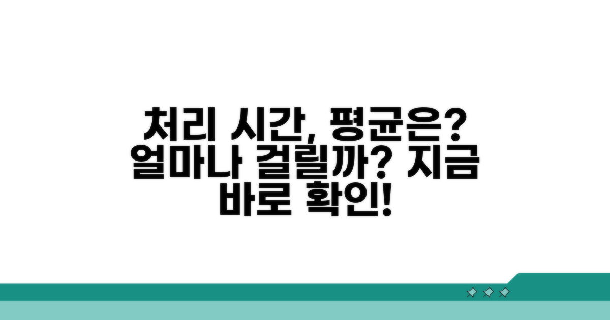 처리 소요시간, 평균 얼마인가요?