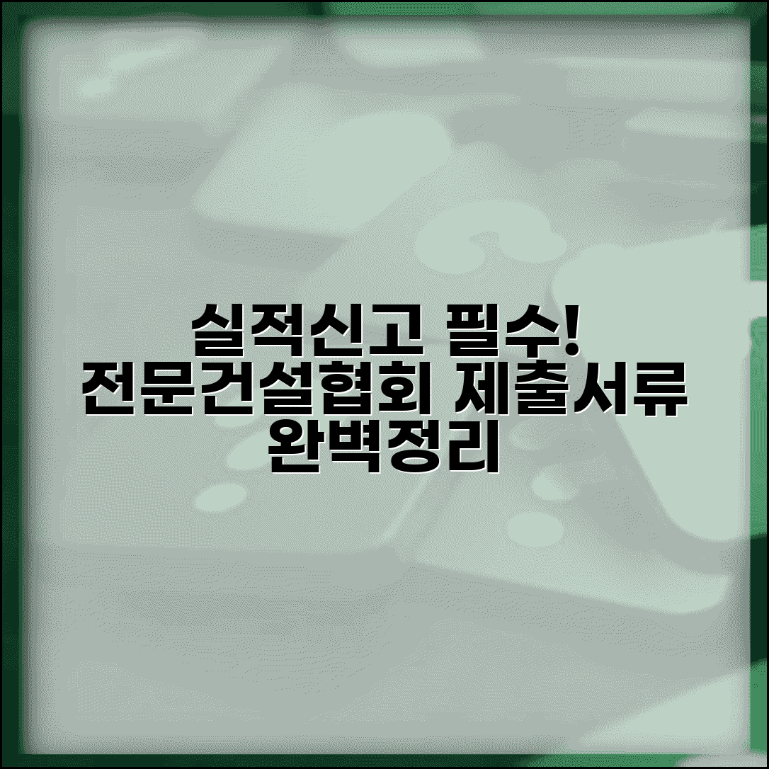 대한전문건설협회 실적신고 제출서류 | 건설사 신고 필수 문서
