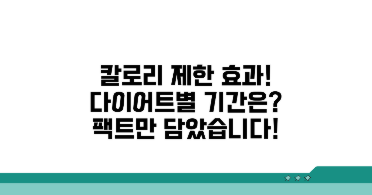 다이어트 방법별 칼로리 제한 효과 기간