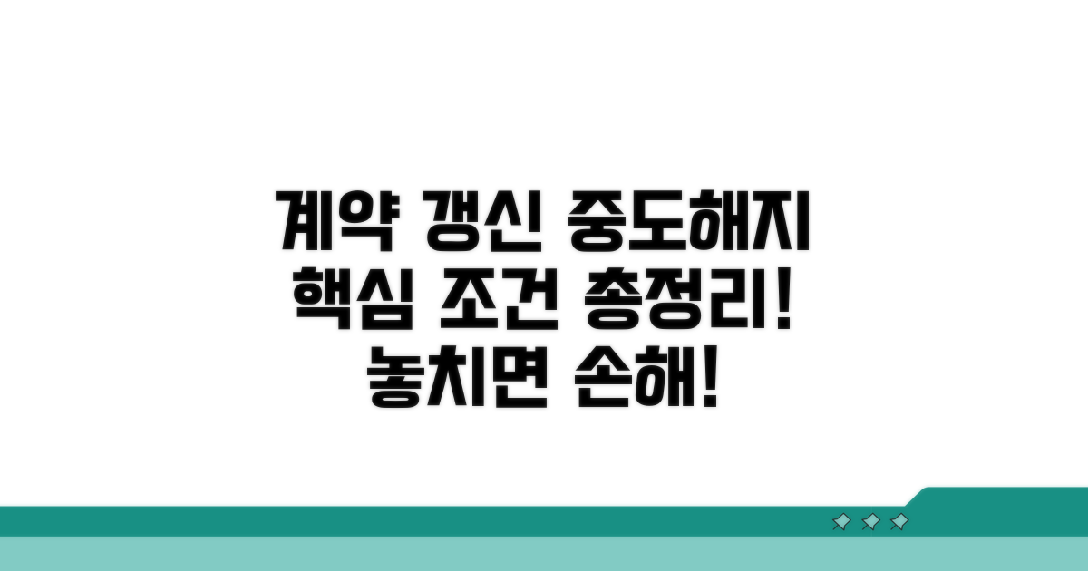 계약 갱신 중도해지 조건 총정리