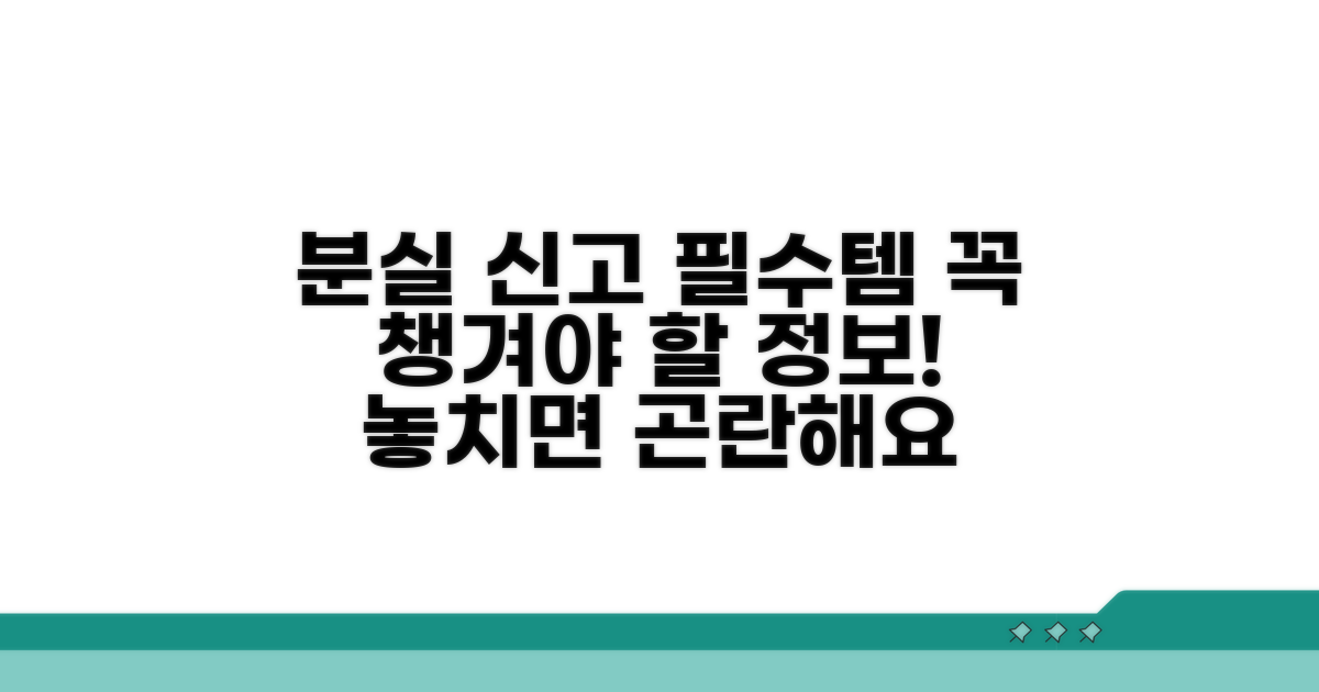 분실 신고 시 필요한 정보 확인
