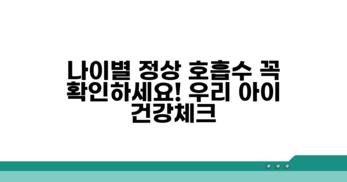 연령별 호흡수 정상 범위 확인