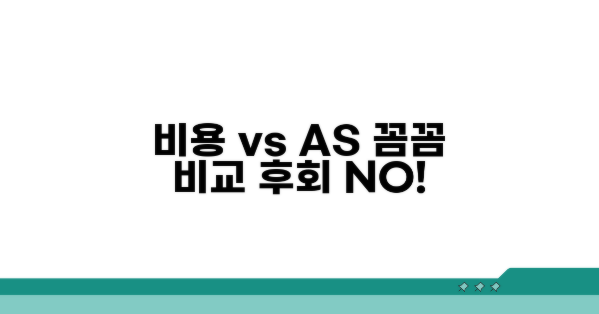 비용 및 AS 조건 비교