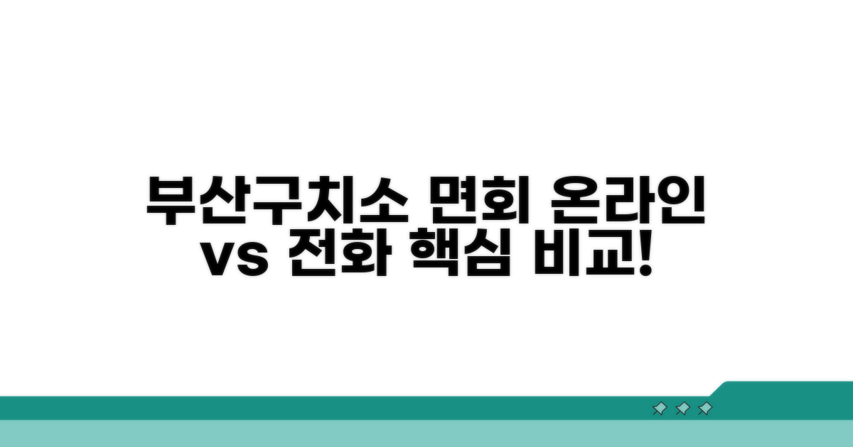 부산구치소 면회, 온라인/전화 비교
