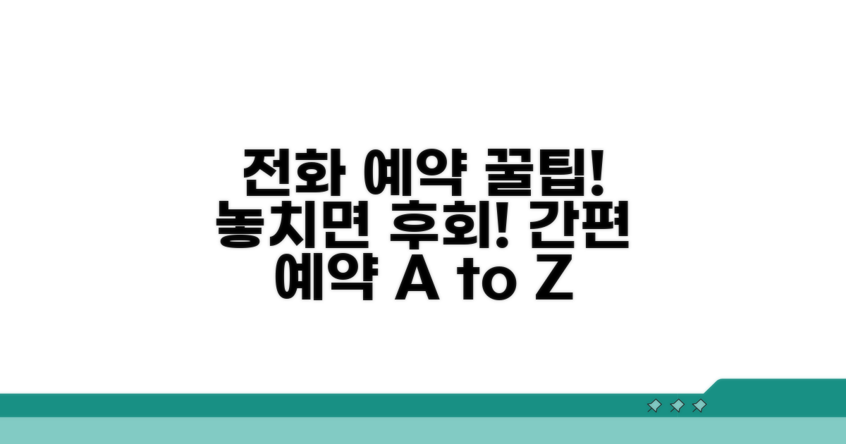 전화 예약 절차 및 유의사항