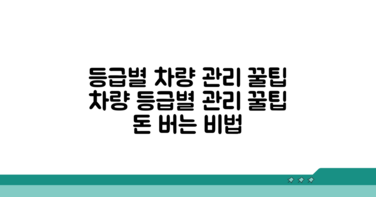 등급별 차량 관리 꿀팁