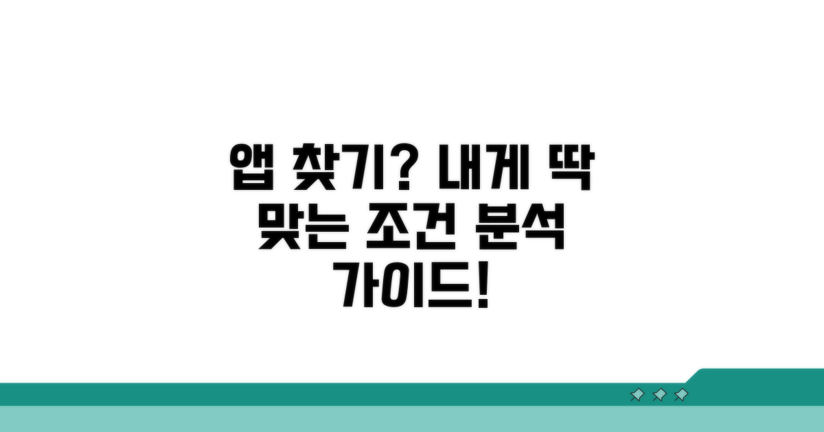 나에게 맞는 앱 조건 분석