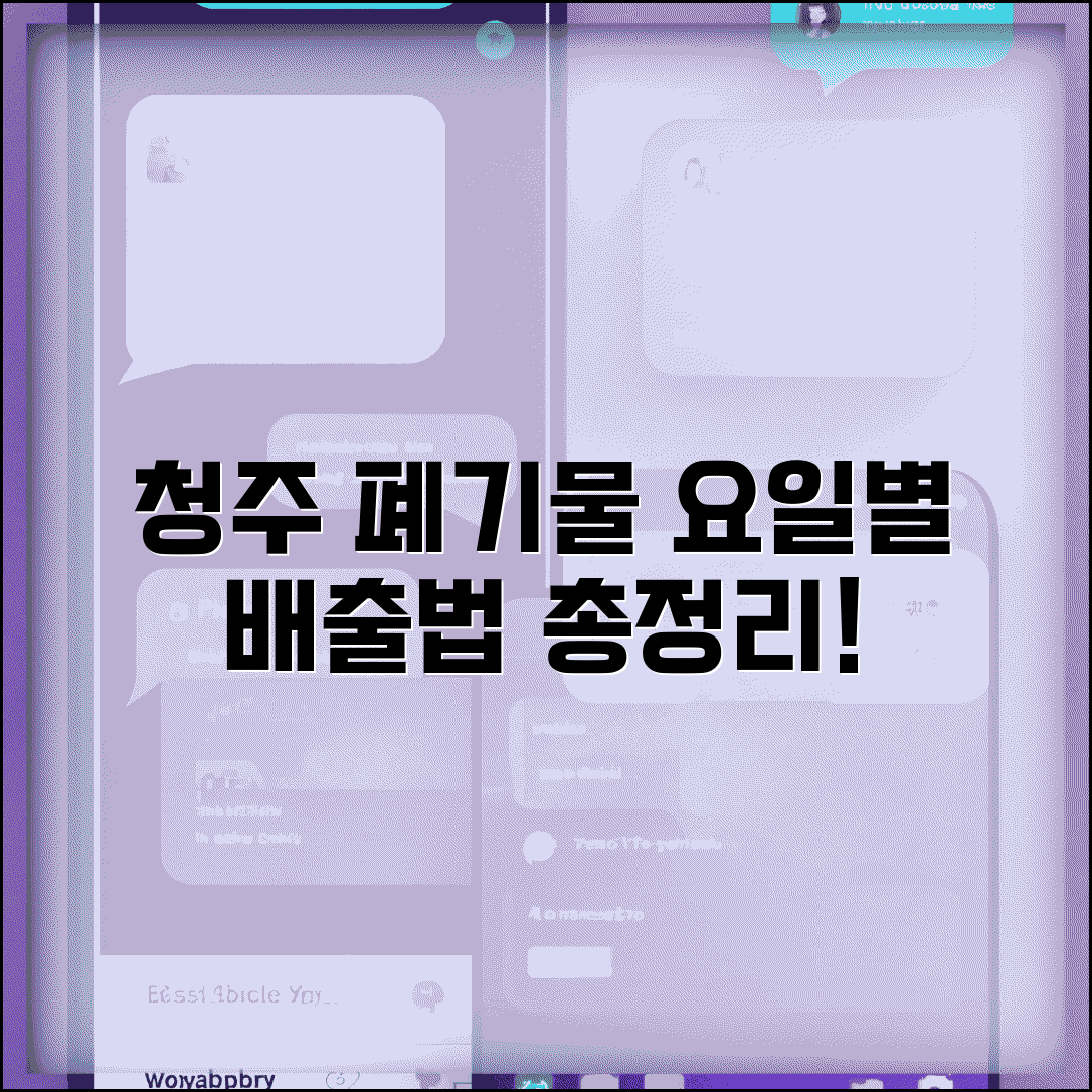 청주시 생활폐기물 배출 안내 | 지역 특화 수거 체계와 요일별 배출 방법 총정리