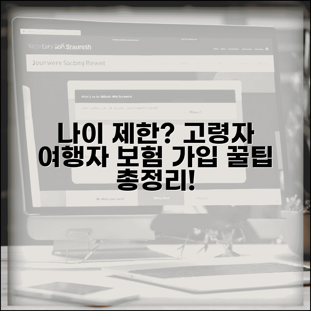 여행자 보험 가입 나이 제한 | 고령자 여행자 보험 조건 및 가입 팁 총정리