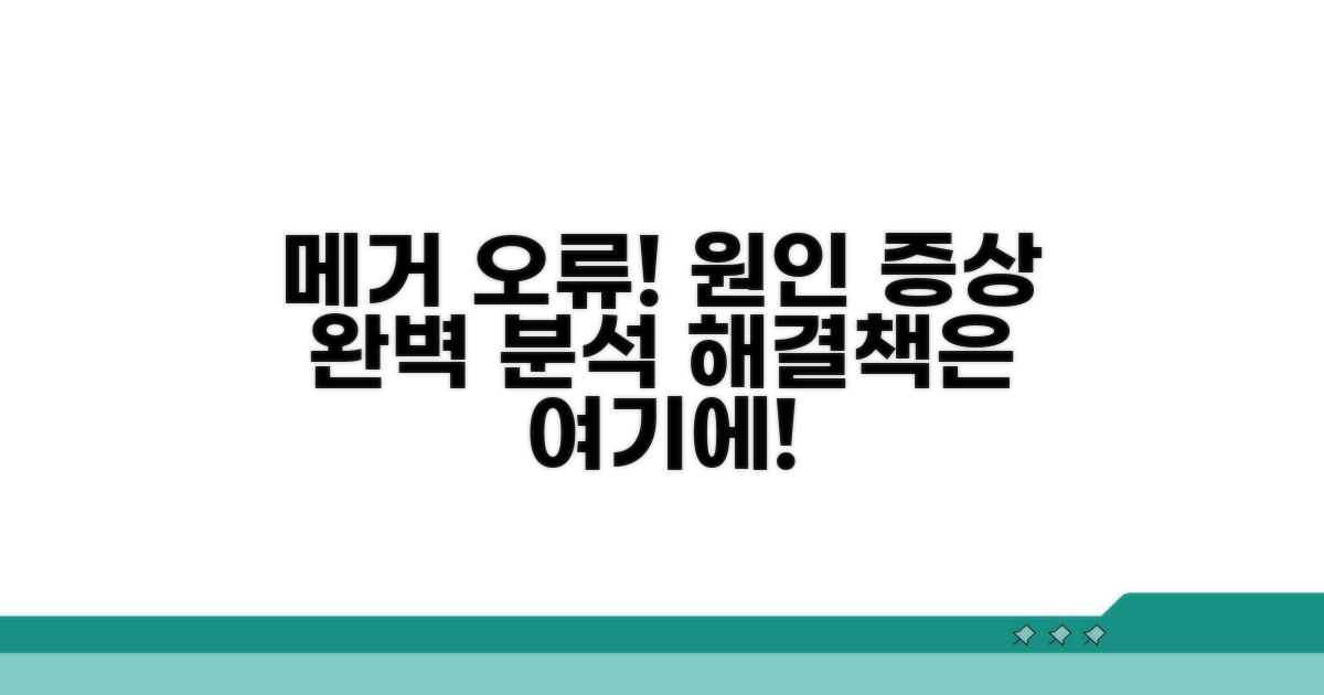 메거 오류 원인과 증상 파악