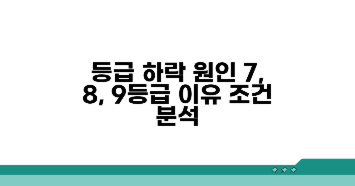 7, 8, 9등급 하락 원인과 조건 분석