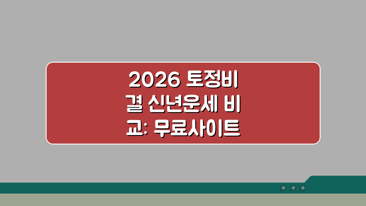 2026 토정비결 신년운세 비교: 무료사이트, 신뢰도, 특징은?