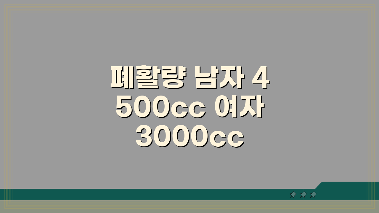 폐활량 남자 4500cc 여자 3000cc 평균과 나이별 폐기능 등급 기준